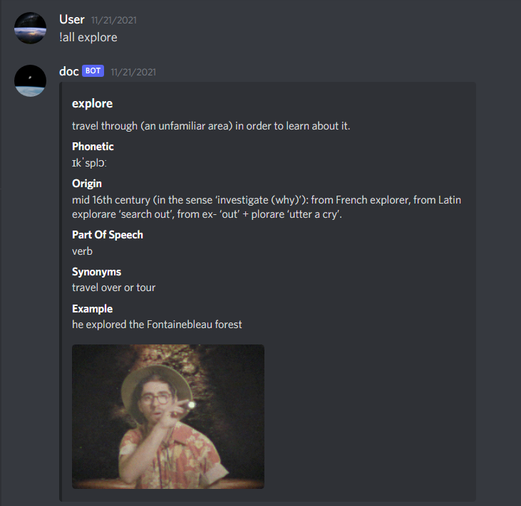 Doc (Discord Dictionary Bot)